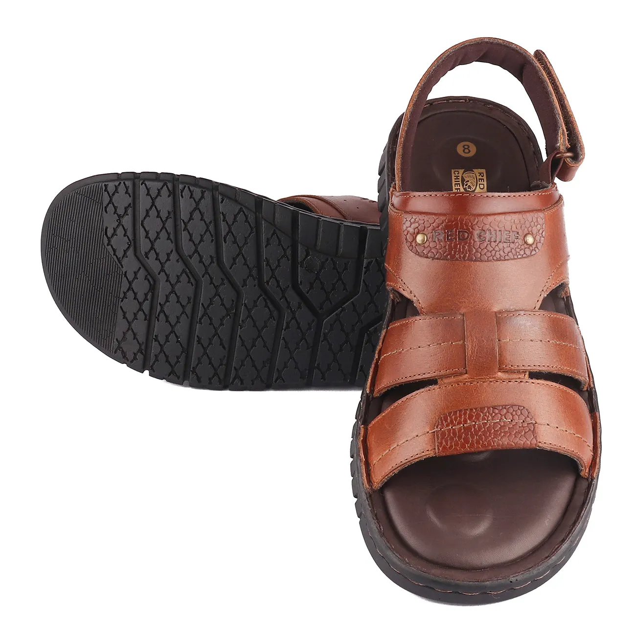 Red Chief Tan Sandal for Men RC3711 006 Cutout Slide Sandals