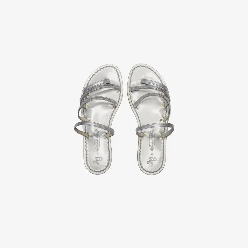 Sam Edelman Gala Slide Sandals ISSIMO X Mario d'Ischia Silver Sandals