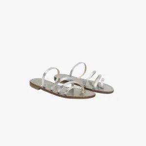 Woven Heeled Sandals ISSIMO X Mario d'Ischia Silver Sandals