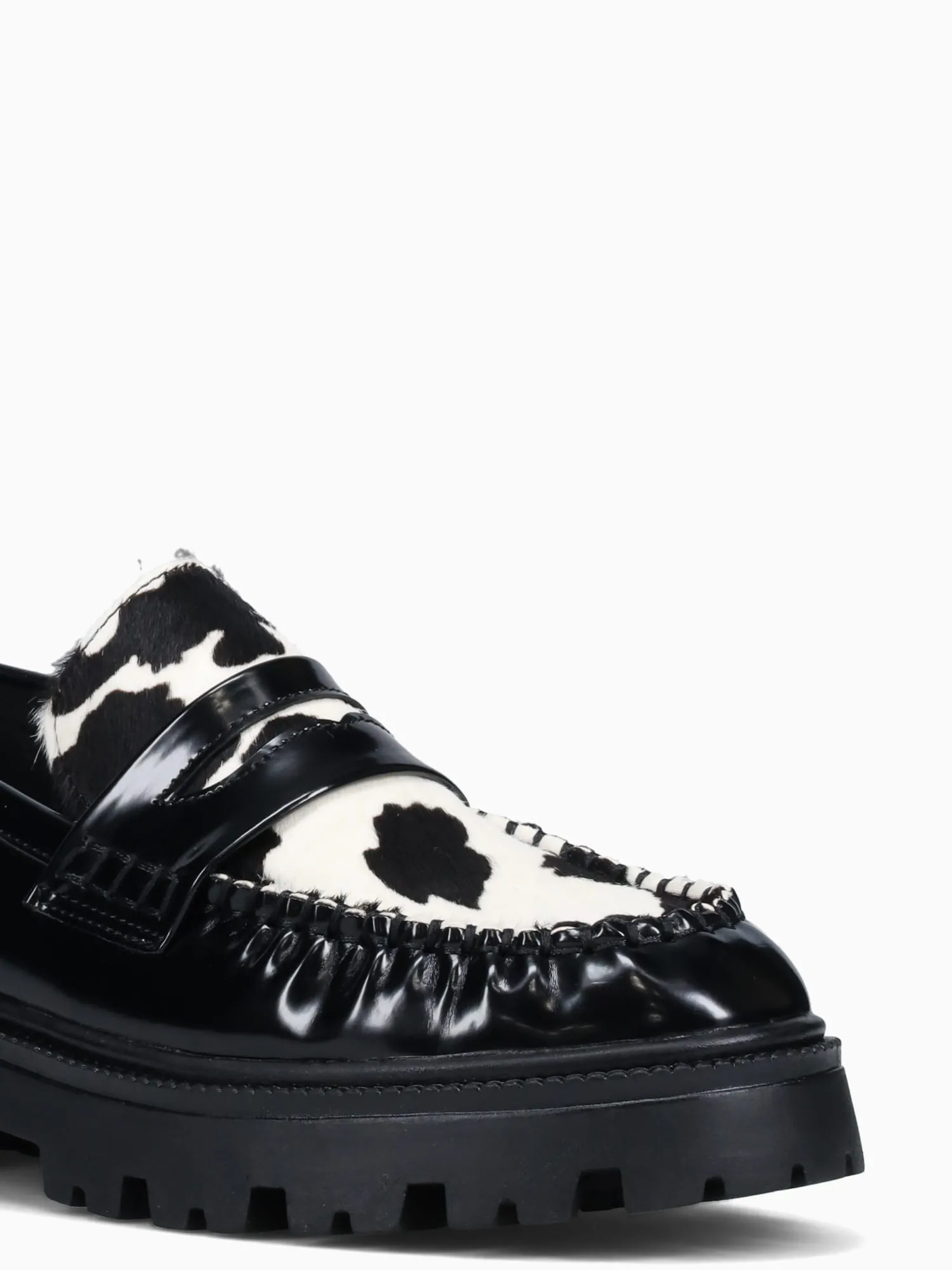 Bowie Cow Print Italian Casual Loafers