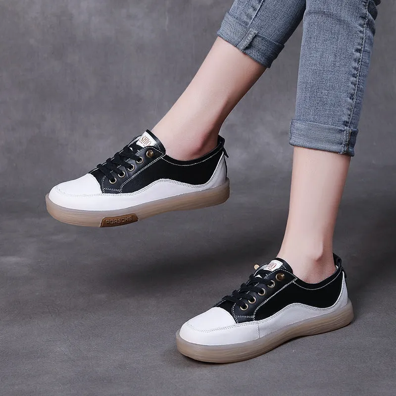 Women's Fashion Leather Soft Flat Casual Shoes Clipless Mtb Shoes