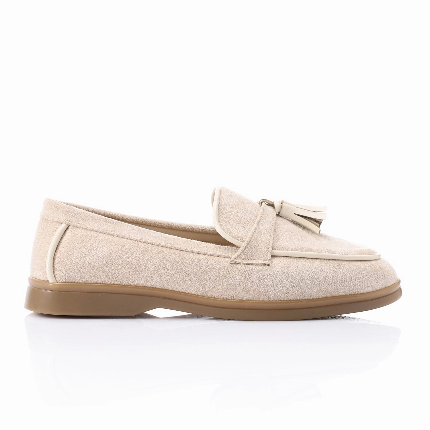 Versace Greca Loafers Tassel loafers in  beige suede leather