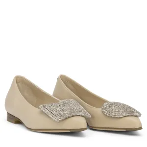 Flat Ballerina Shoes With Ankle Strap Bonnie Ballerina Women Leather Memory Foam Insole Comfort