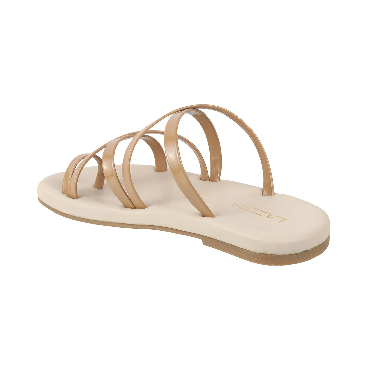 Wedding Party Shoes Flats Lazera Women's Glossy Strap Sliders  Lightweight Daily Use Flats for All-Day Comfort(1486)