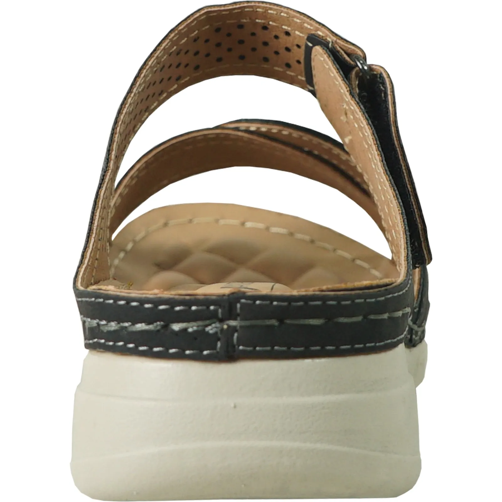 VANGELO Women Sandal CATHY-2 Wedge Sandal Black Extra Extra Wide Sandals