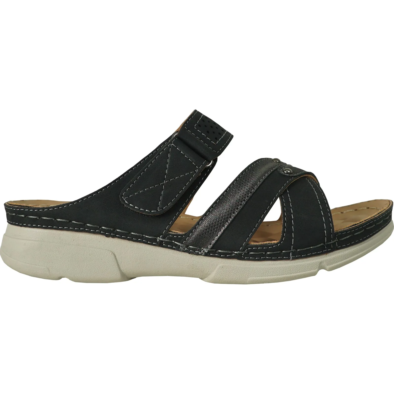 Summer Dress Sandals VANGELO Women Sandal CATHY-2 Wedge Sandal Black