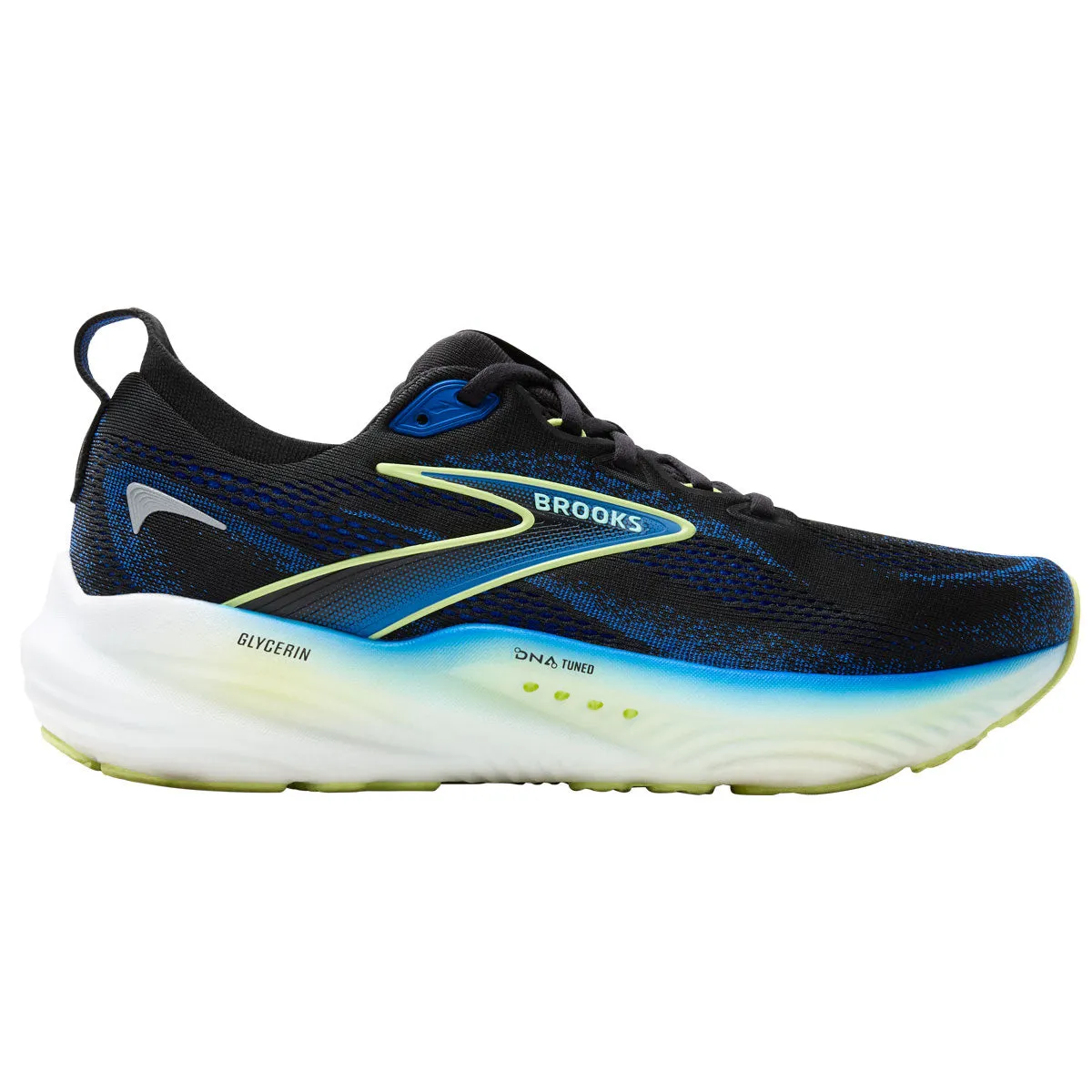 Basketball Running Shoes Brooks Glycerin 22 Running Shoes - Mens - Black/Cobalt/Neo Yellow
