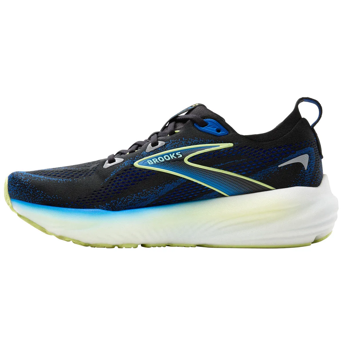 Brooks Glycerin 22 Running Shoes - Mens - Black/Cobalt/Neo Yellow 2e Width Running Shoes