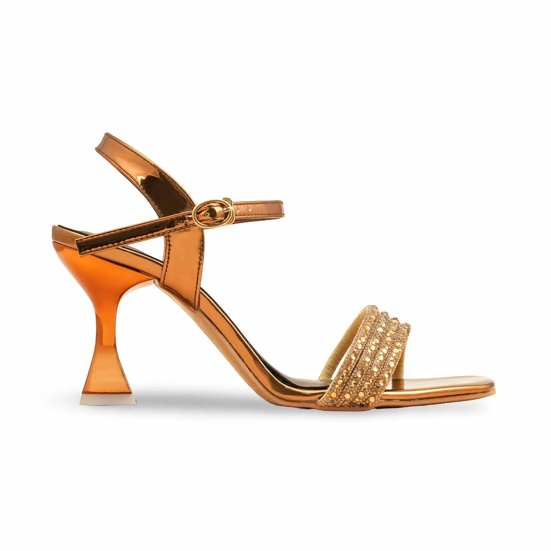 Dancing High Heels Brown Fancy Sandal For Women FN6200