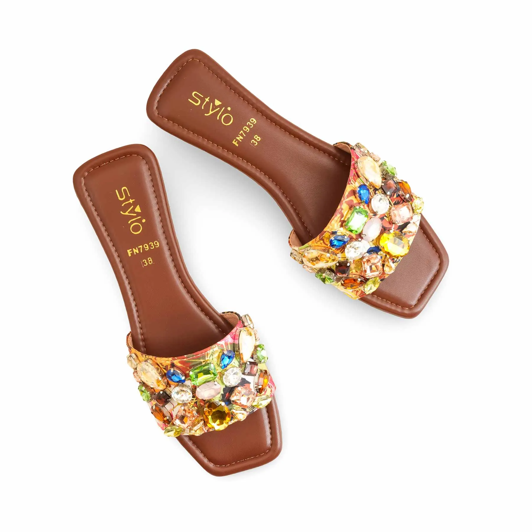 Brown Fancy Women Slipper FN7939