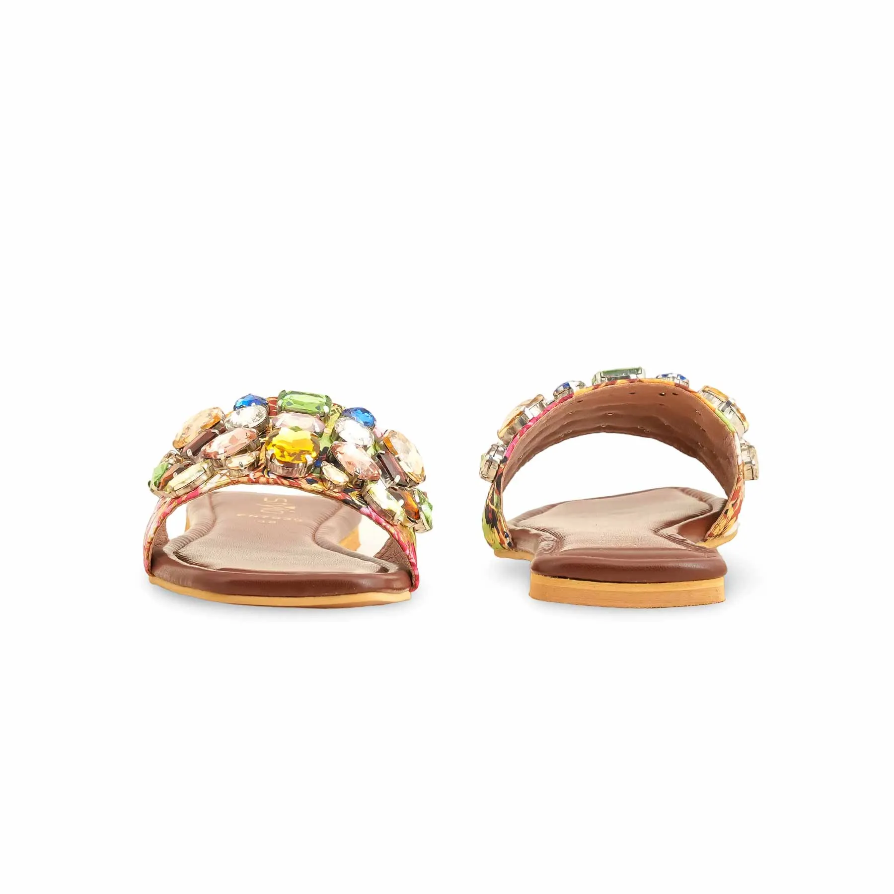 Best Flat Gym Shoes Brown Fancy Women Slipper FN7939