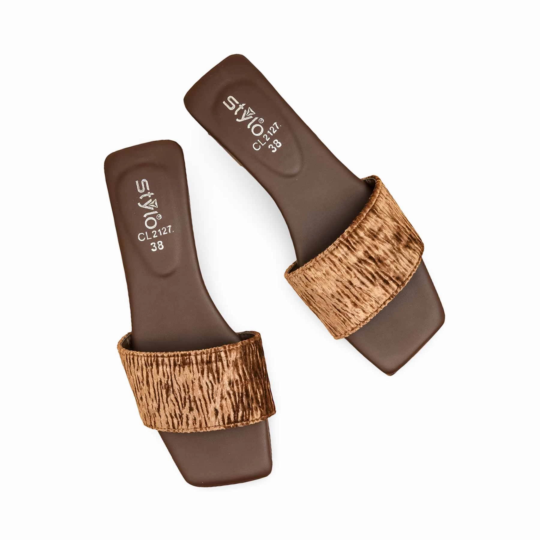 Orthotic Shoes Flats Brown Casual Slipper For Women CL2127