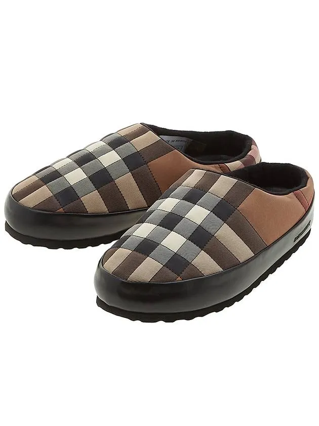 Cute Comfortable Flat Shoes Burberry House Check Flat Slippers Brown