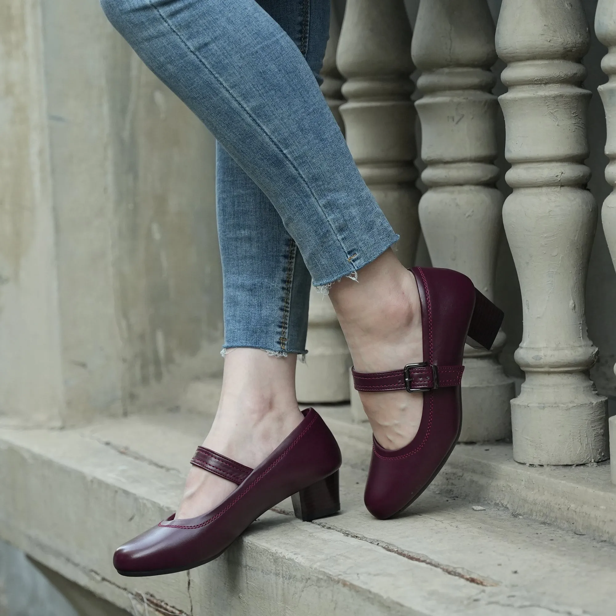 Burgundy Pumps Dress-Violet