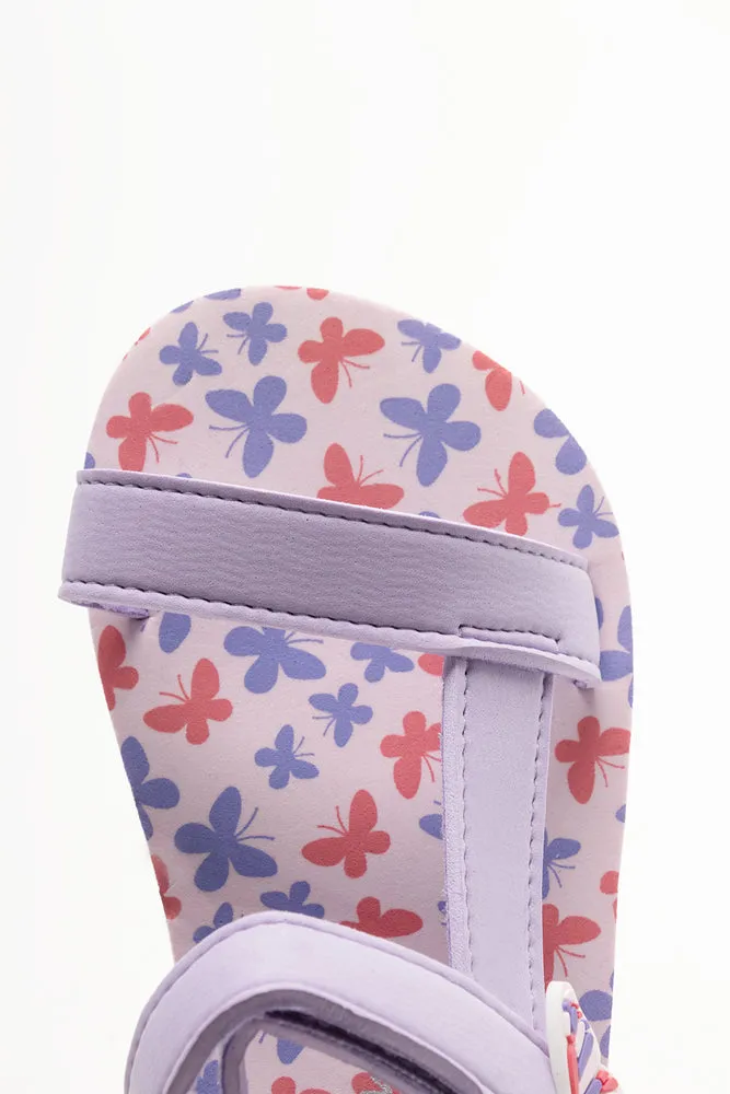 Butterfly Sandals Lilac Raffia Sandals