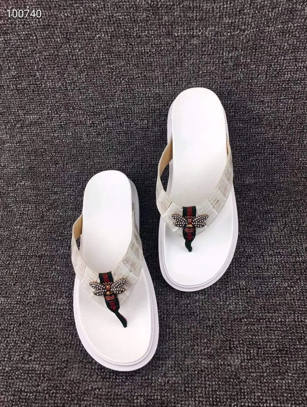 Crocodile Shoes Crocodile Leather Slippers With Bee