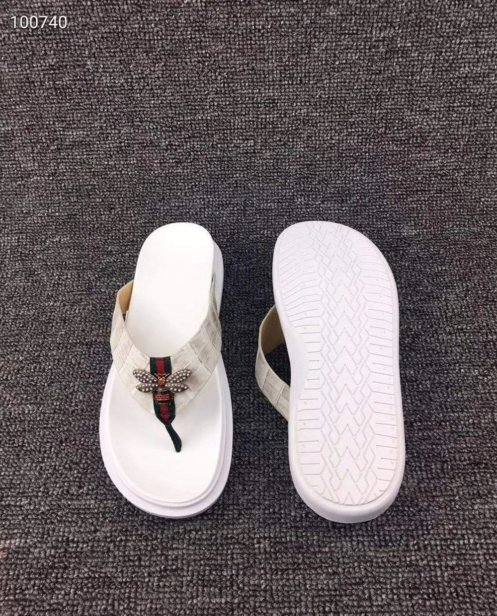 Crocodile Shoes Crocodile Leather Slippers With Bee