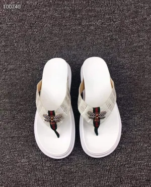 Crocodile Shoes Crocodile Leather Slippers With Bee Jordan Slides