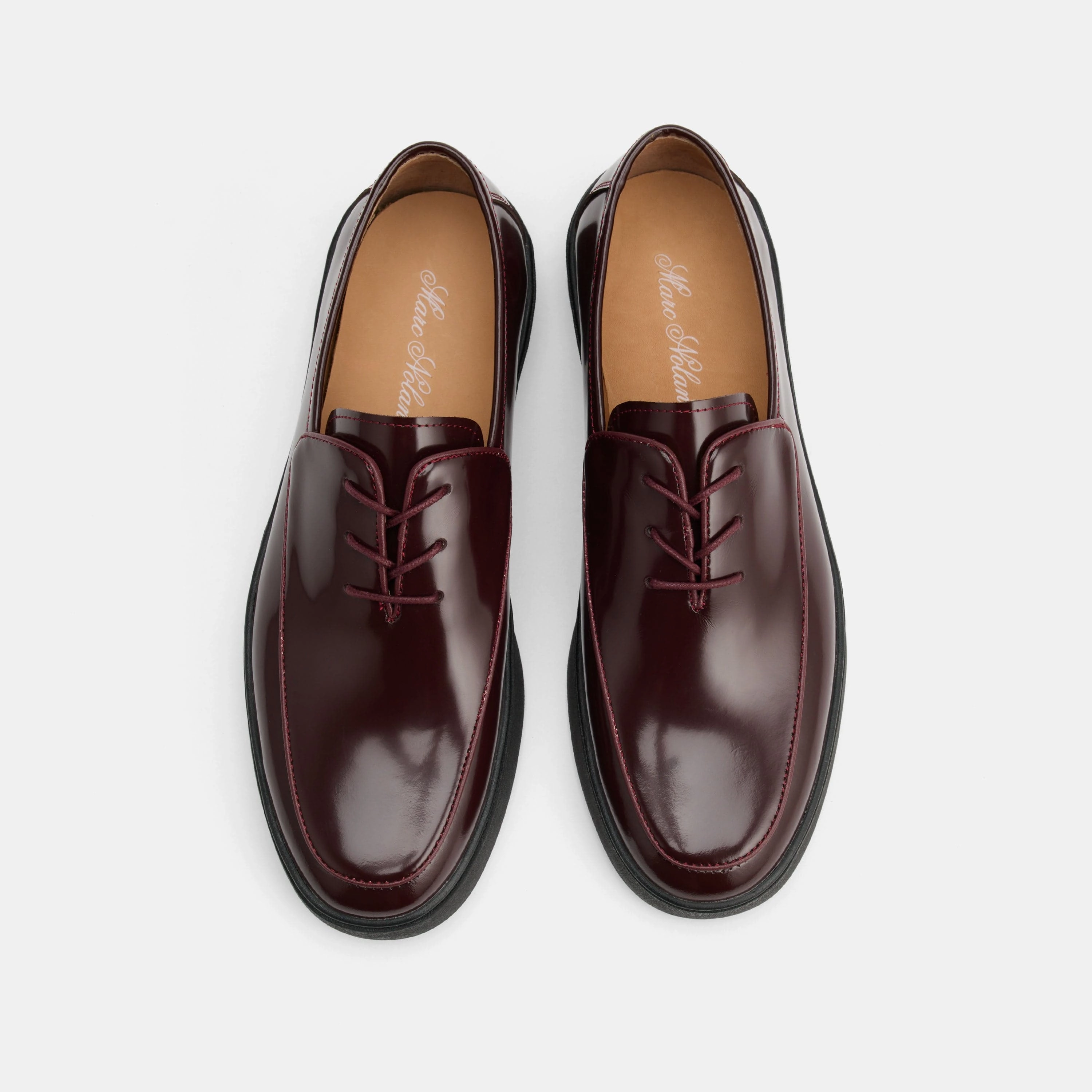 Cannes Burgundy Patent Leather Lace-Up Sneakers Steve Madden Dress Shoes