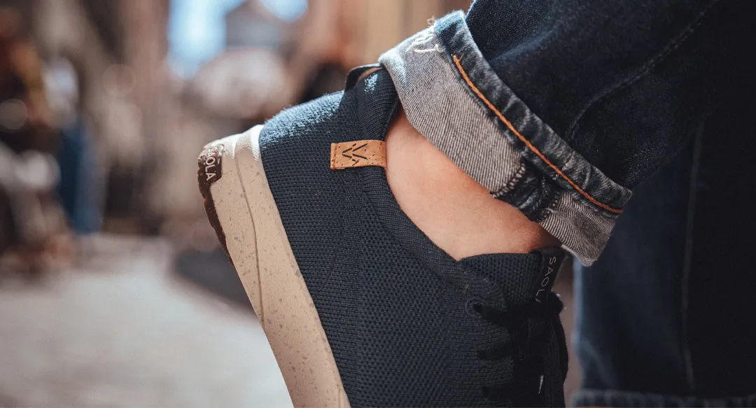 Cole Haan Leather Sneakers Cannon Knit W 2.0 Wool Navy