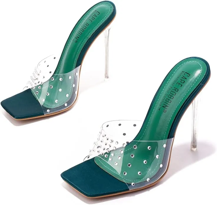 Cape Robbin Women's Brisa Stiletto High Heels with Sexy Open Toe Clutchfit Basketball Shoes