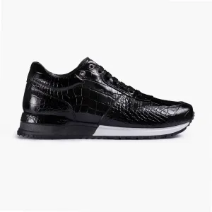 Lululemon Sneakers Men's Black Croc-Print Leather Sneaker