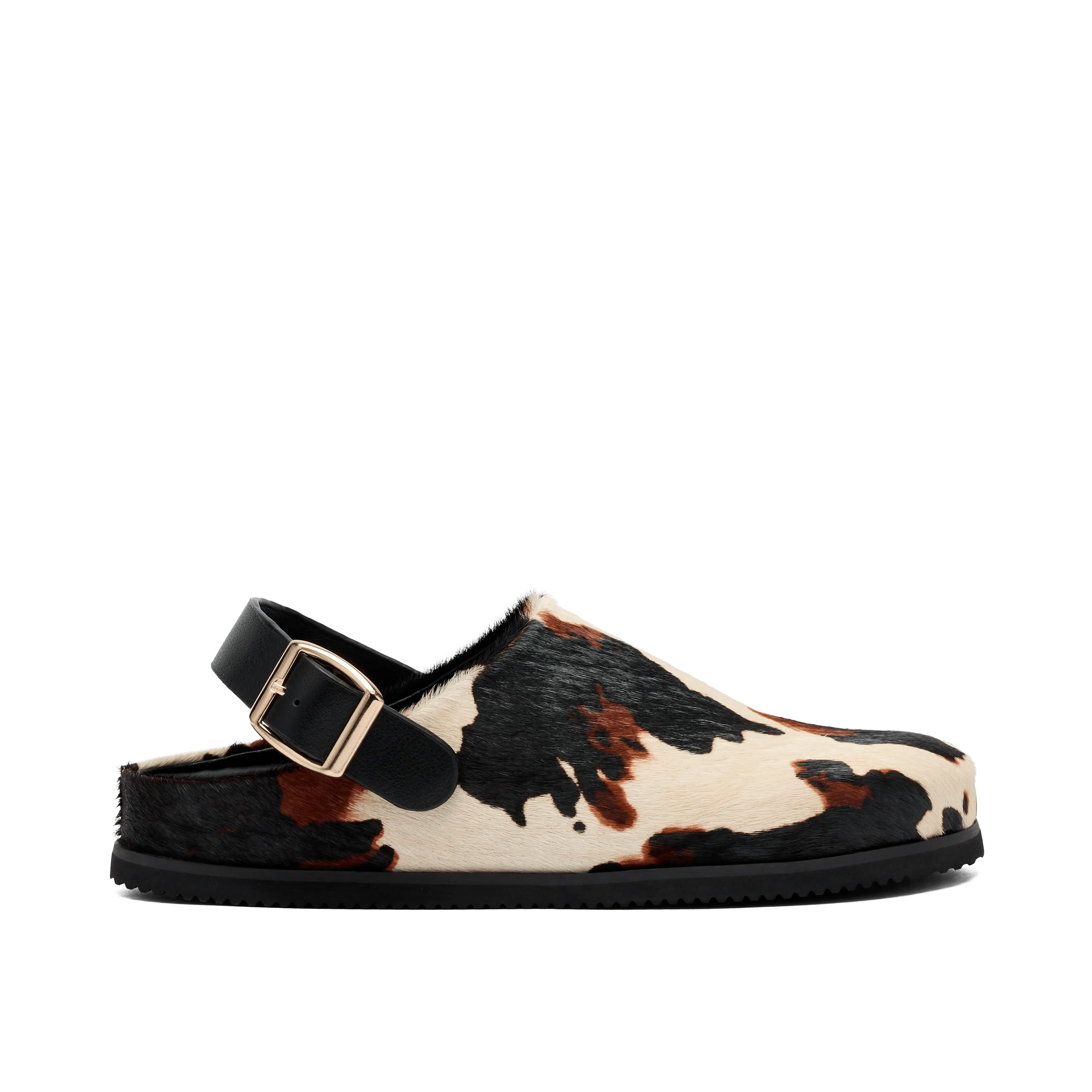 Solana Cow Print Backstrap Clogs Loafers With Soles