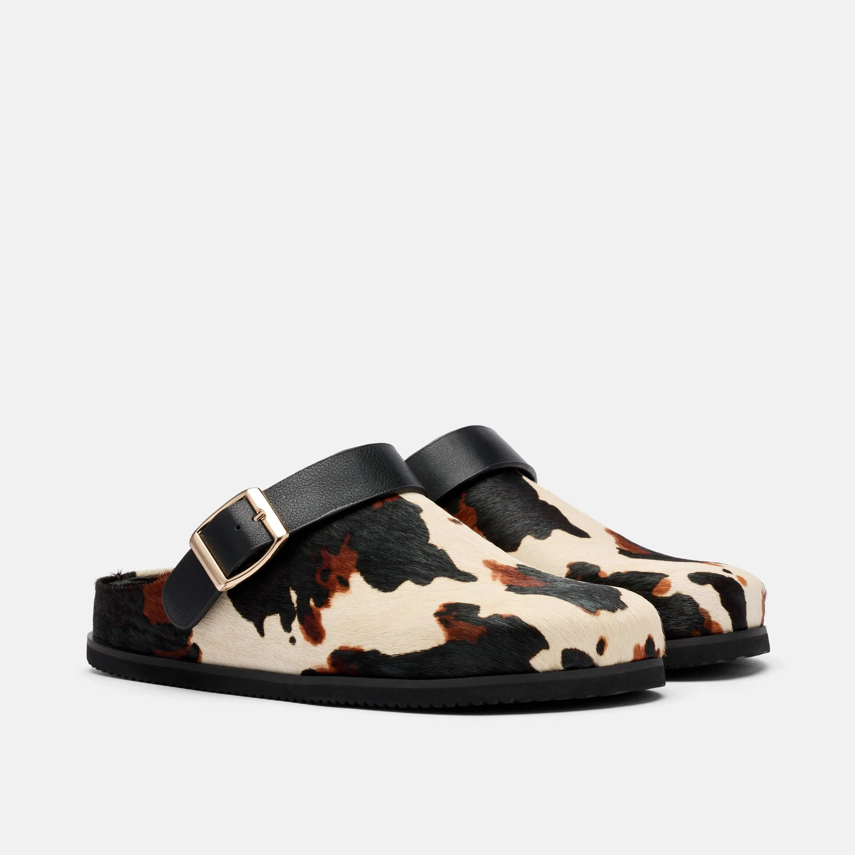 Kelly Loafers Solana Cow Print Backstrap Clogs