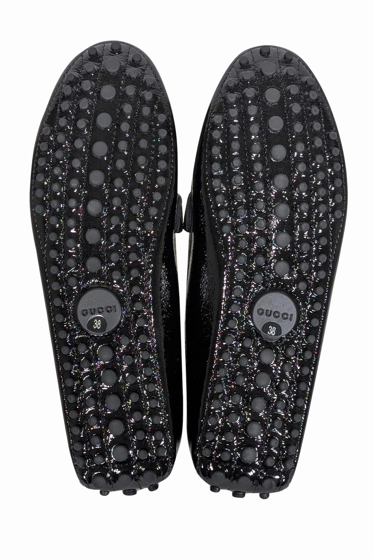 Loafers Heel Slip Gucci - Black Patent Leather Loafers Sz 8