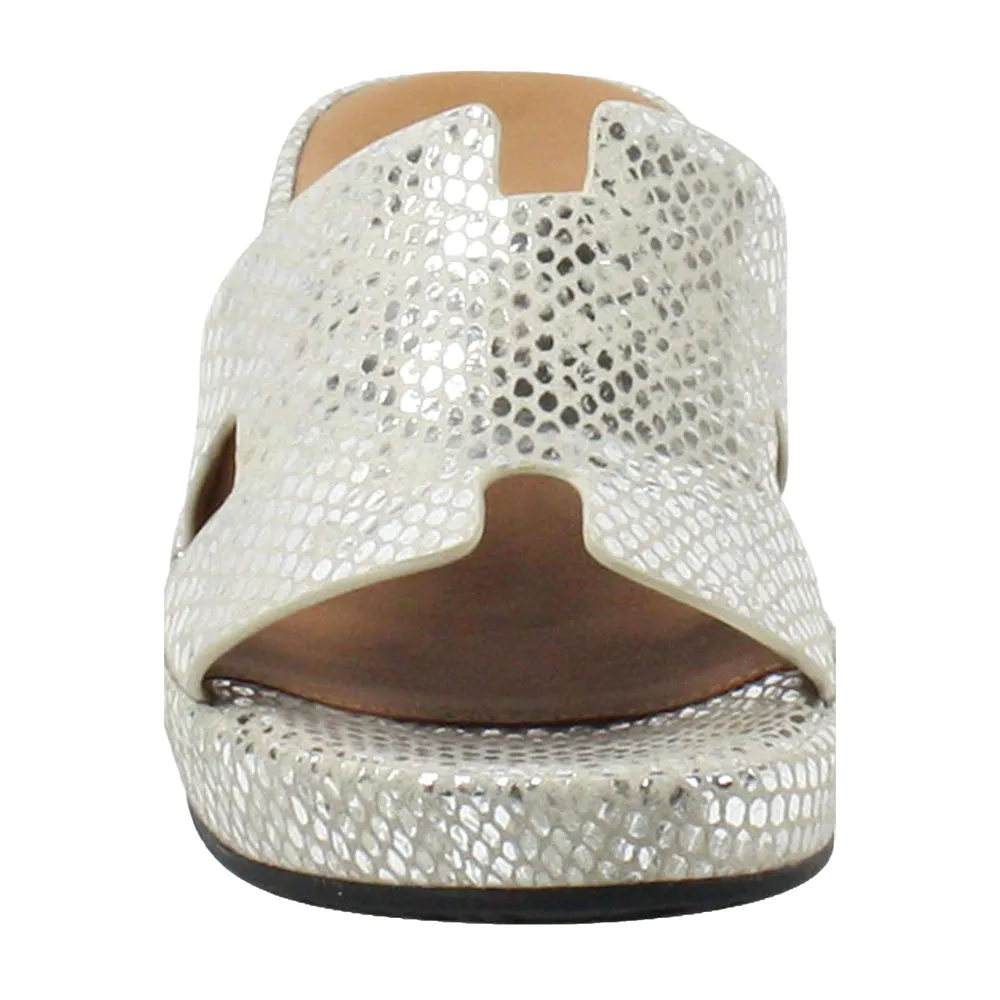Catiana Slip on Sandal - Silver Gold Snake Print Sandals Sandals