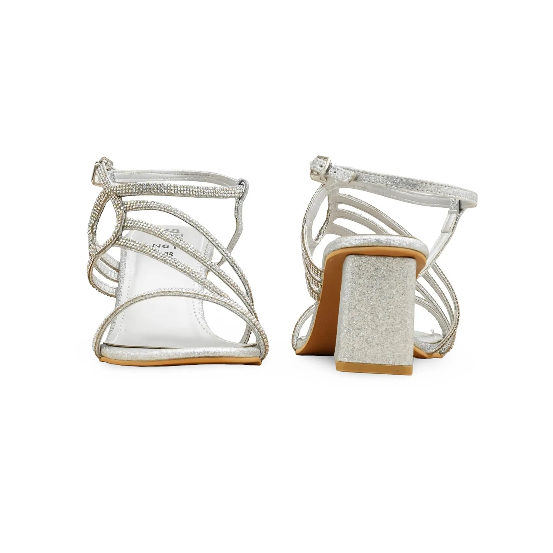 Tribal High Heels Silver Fancy Sandal For Women FN6180