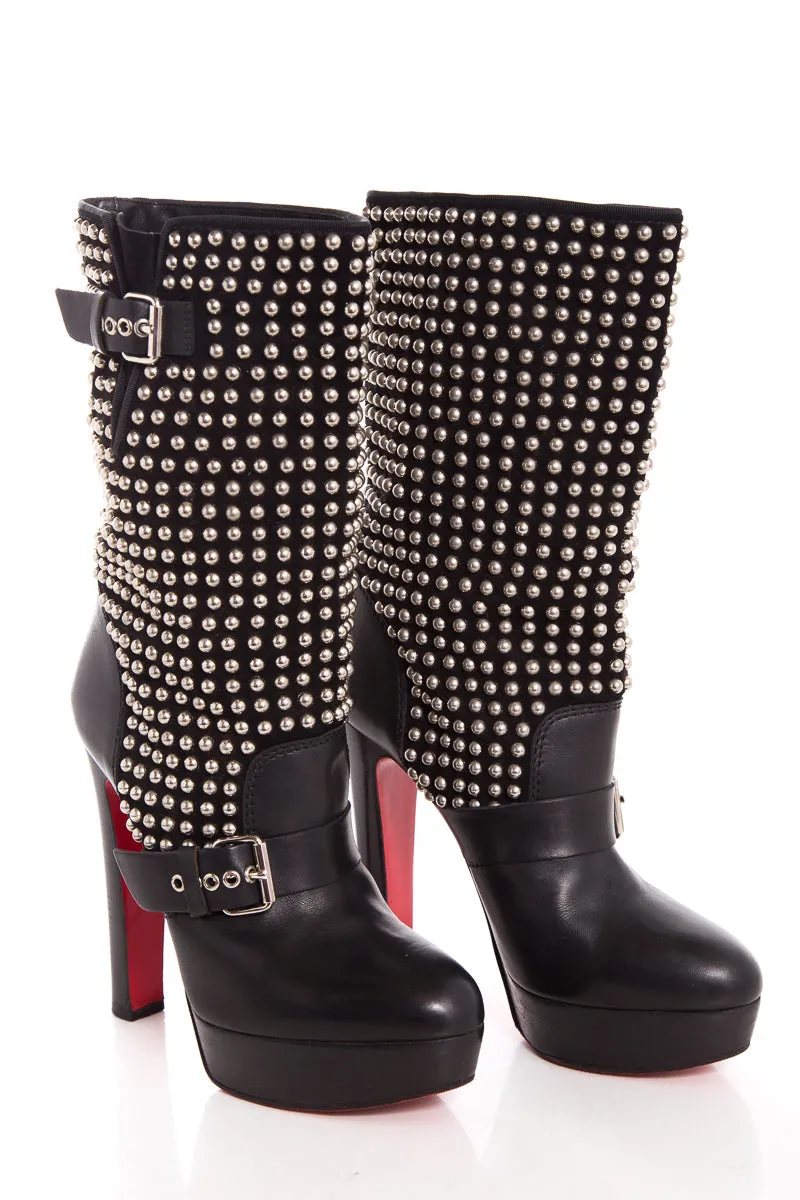 Christian Louboutin Black Patform Studded Boots SZ 40 Boots Short