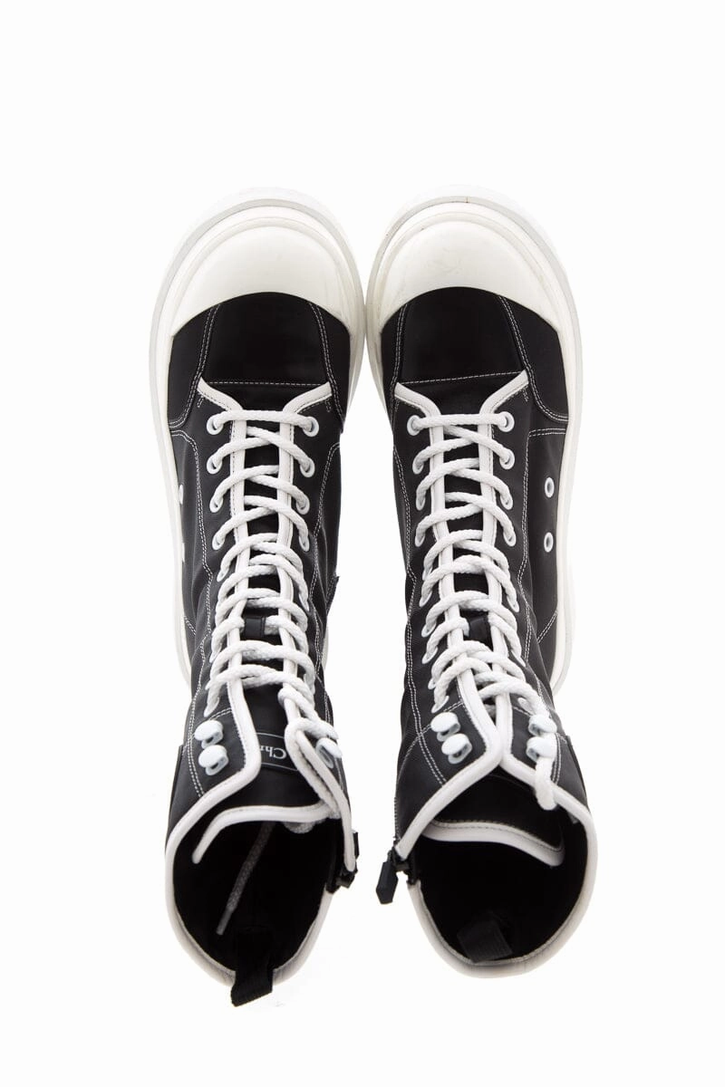 Christian Dior Black D-Rise Sneaker Boots SZ 37 Sock Ankle Boots