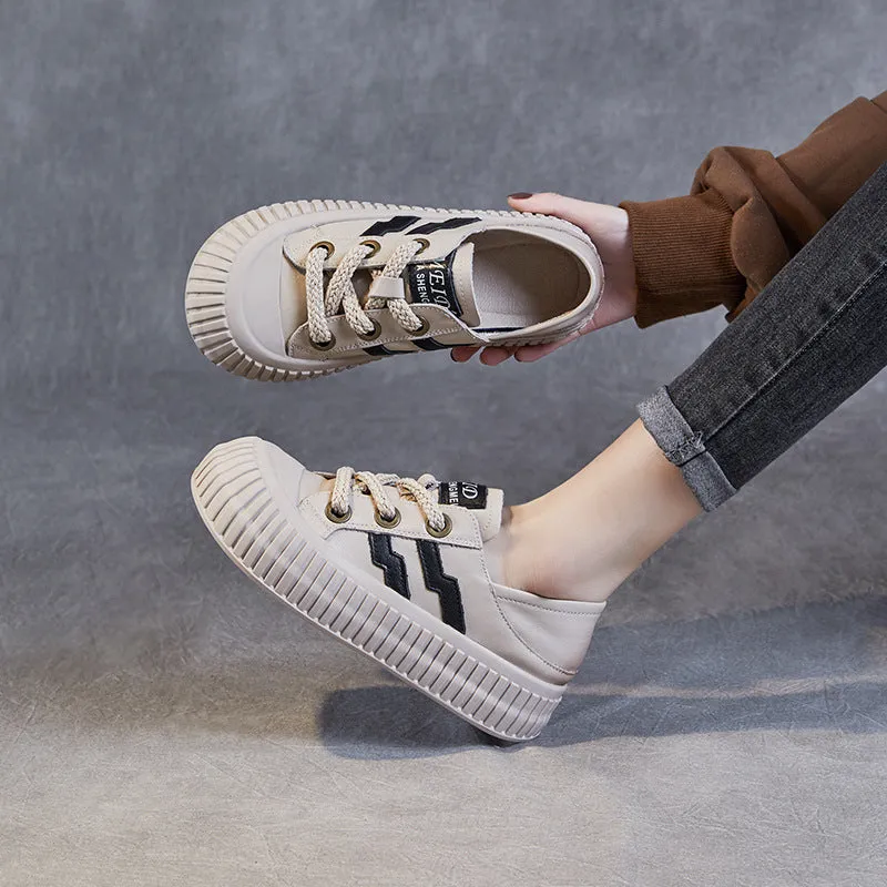 Bridesmaid Shoes Flat Women Soft Leather Thick Soled Flat Casual Shoes