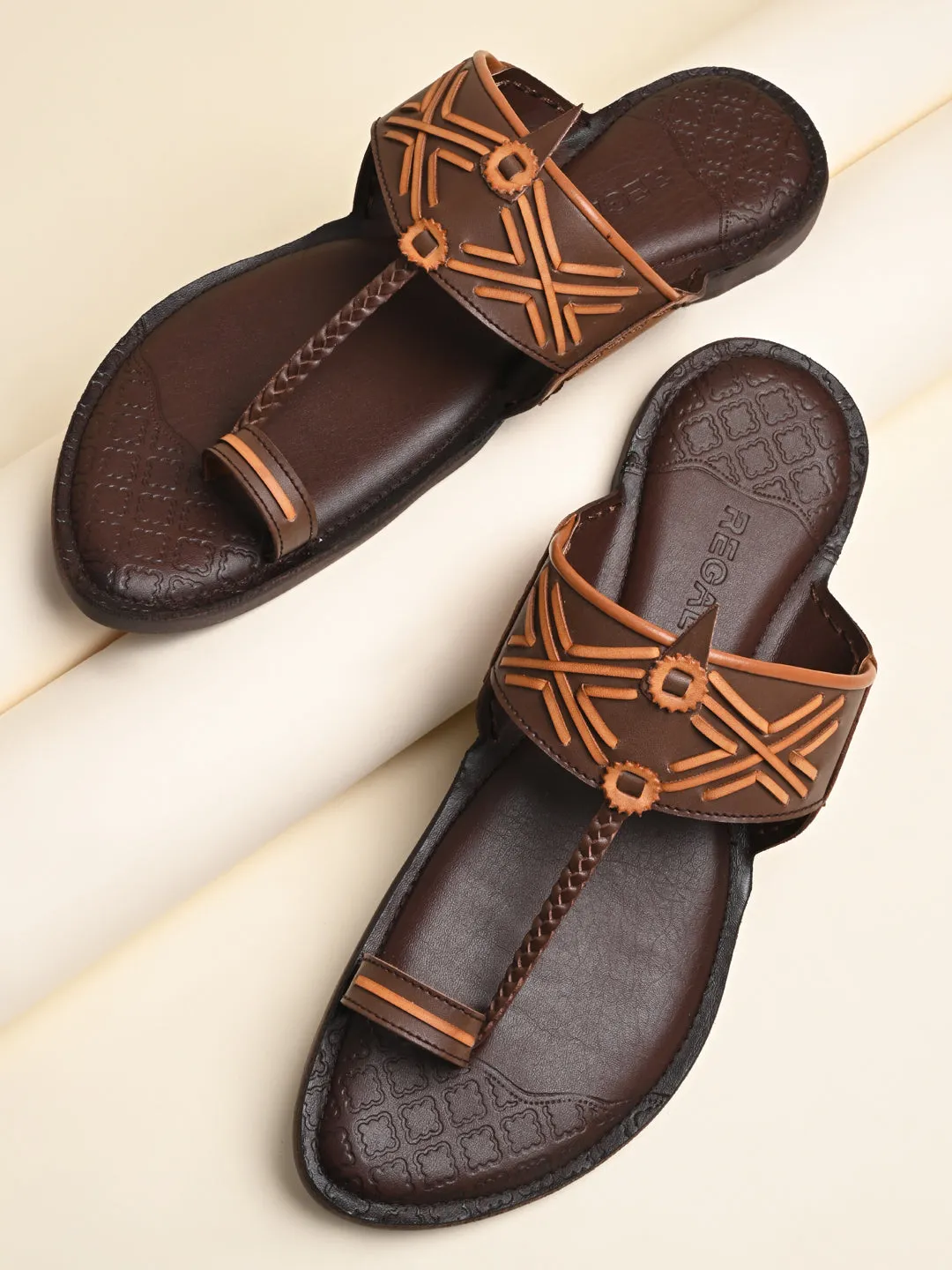 Regal Brown Men Casual Kolhapuris Casual Classy Shoes