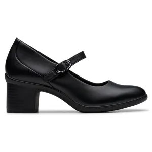 Dress Shoe Sales Clarks Shaya Jane Black Leather Heel (Women's)