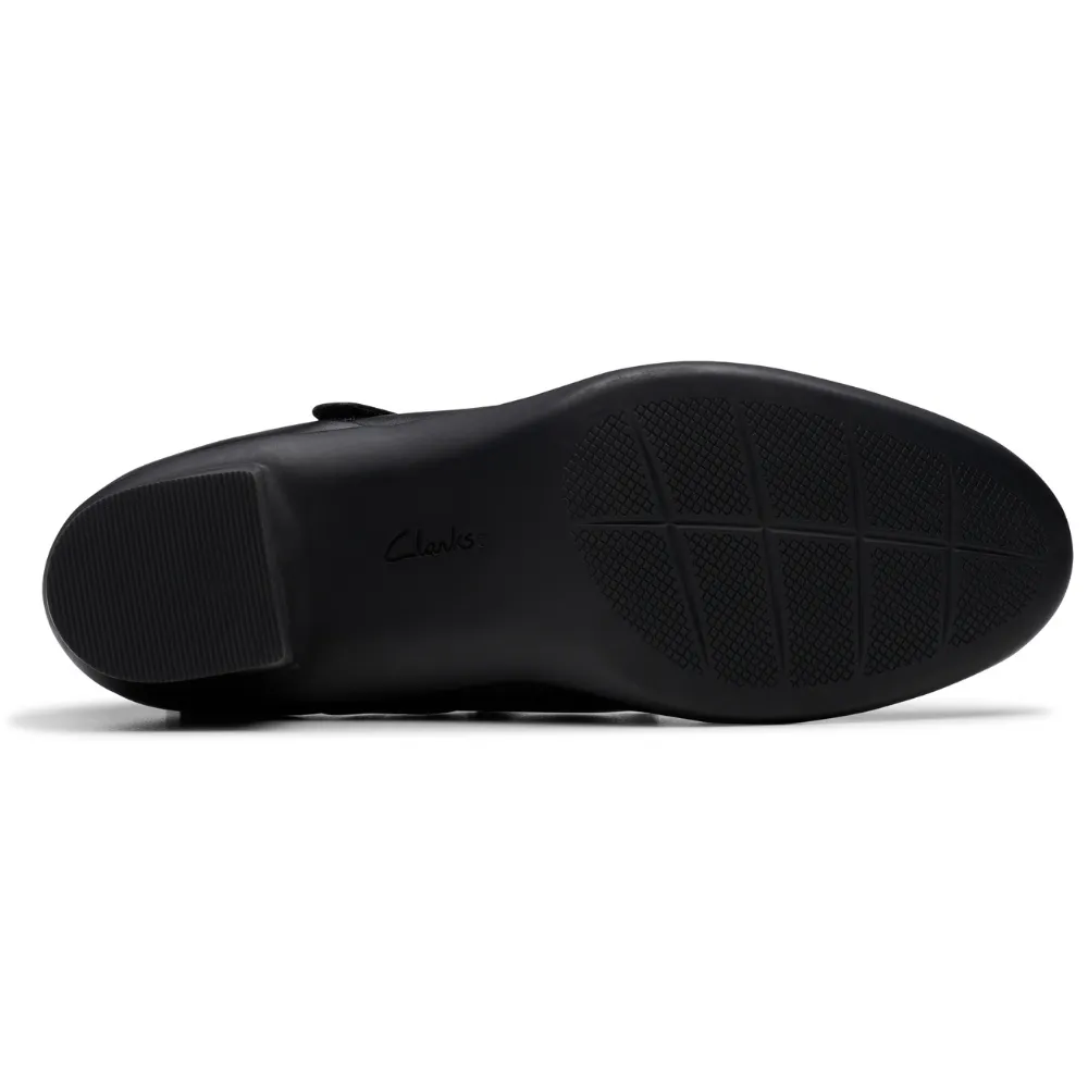 Dress Shoes Made In America Clarks Shaya Jane Black Leather Heel (Women's)