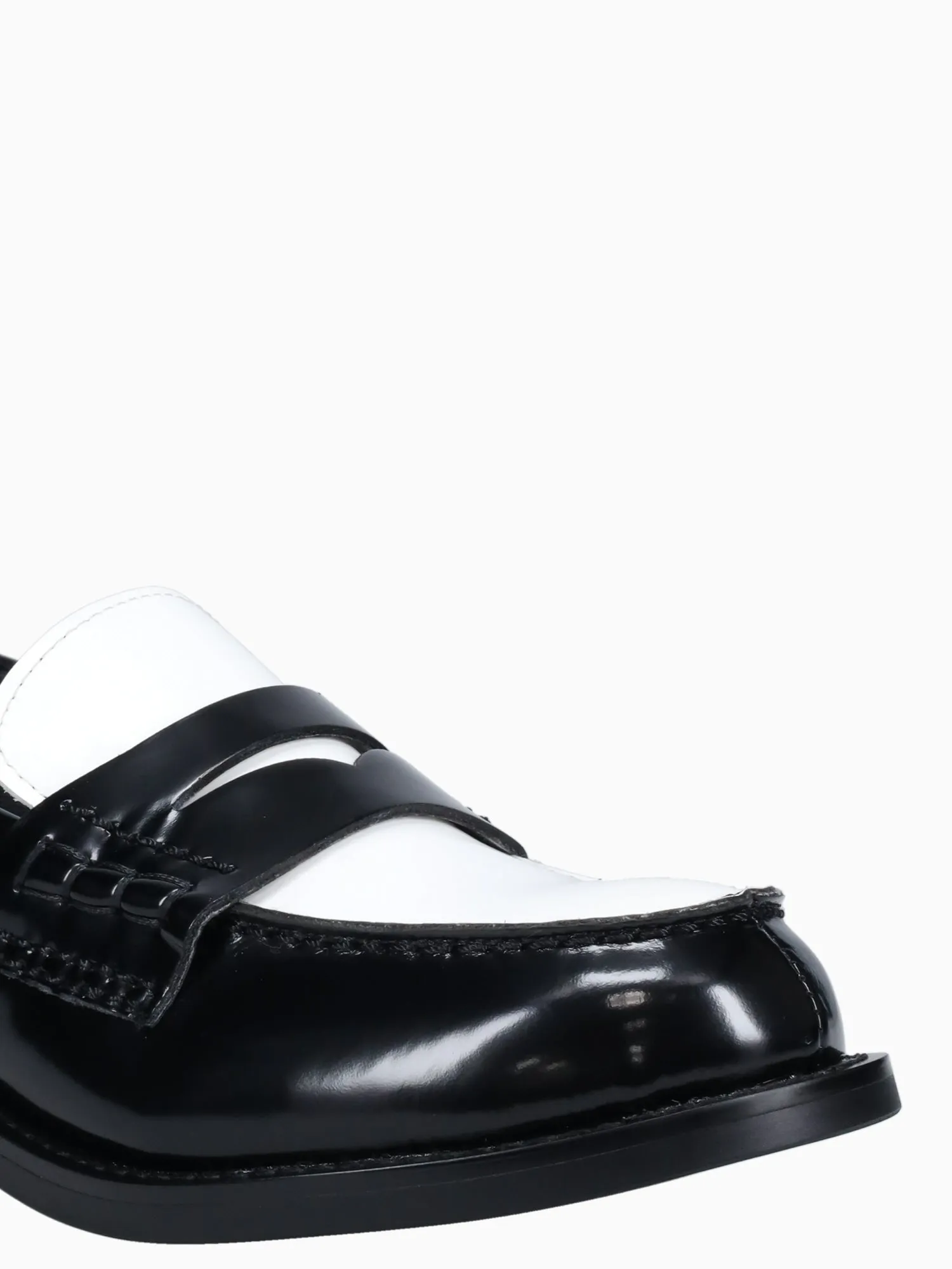 Double G Loafers Colleague Black White  cow leather