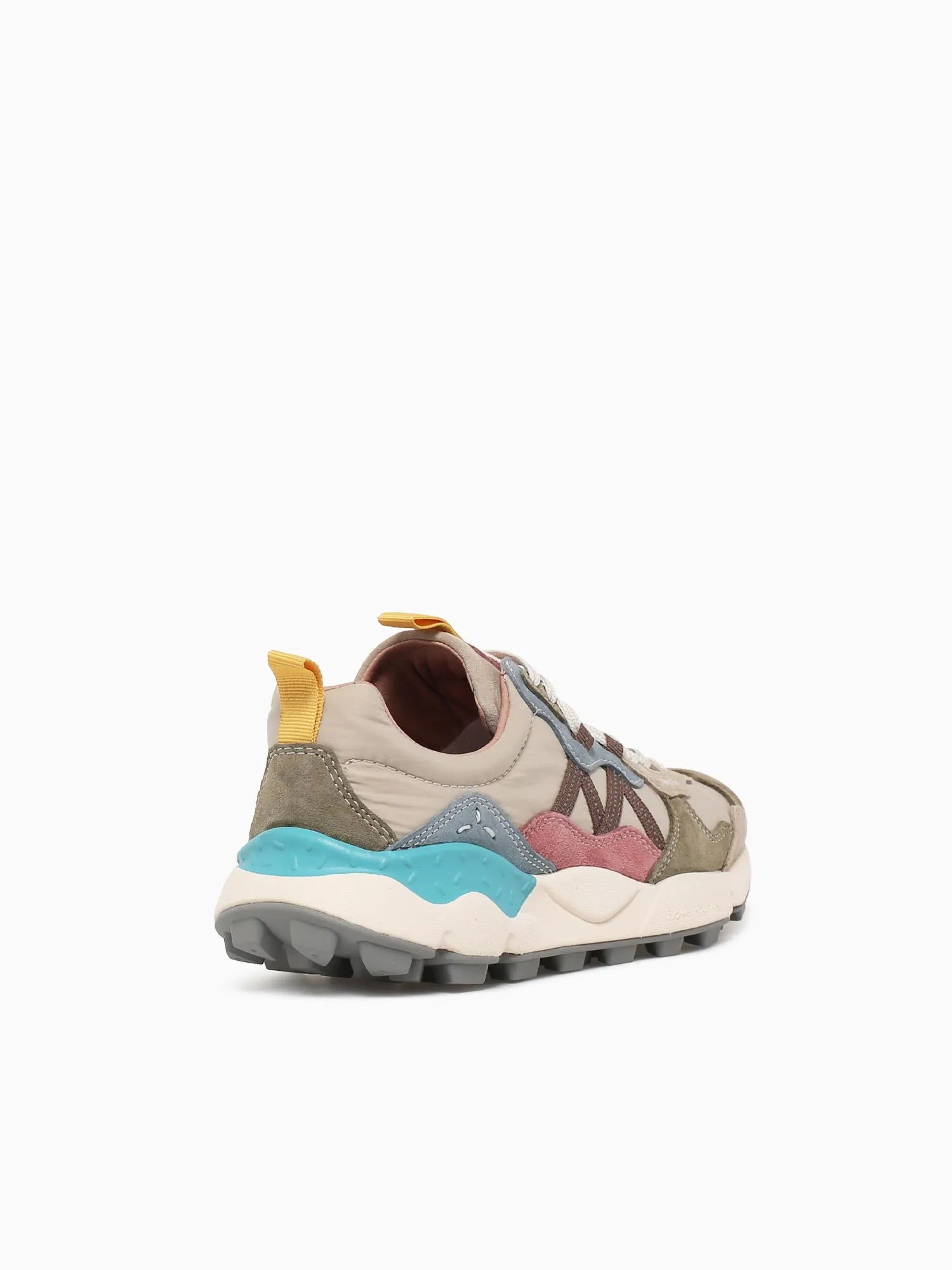 Lenzan Women  Cream Green suede Nylon Shoes Platform Flat