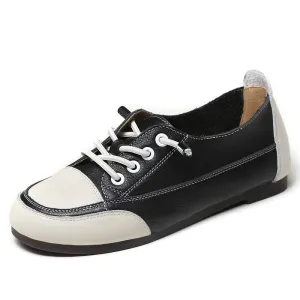 Flat Shoes Office Women's Fashion Quilted Leather Low Top Flat Casual Shoes