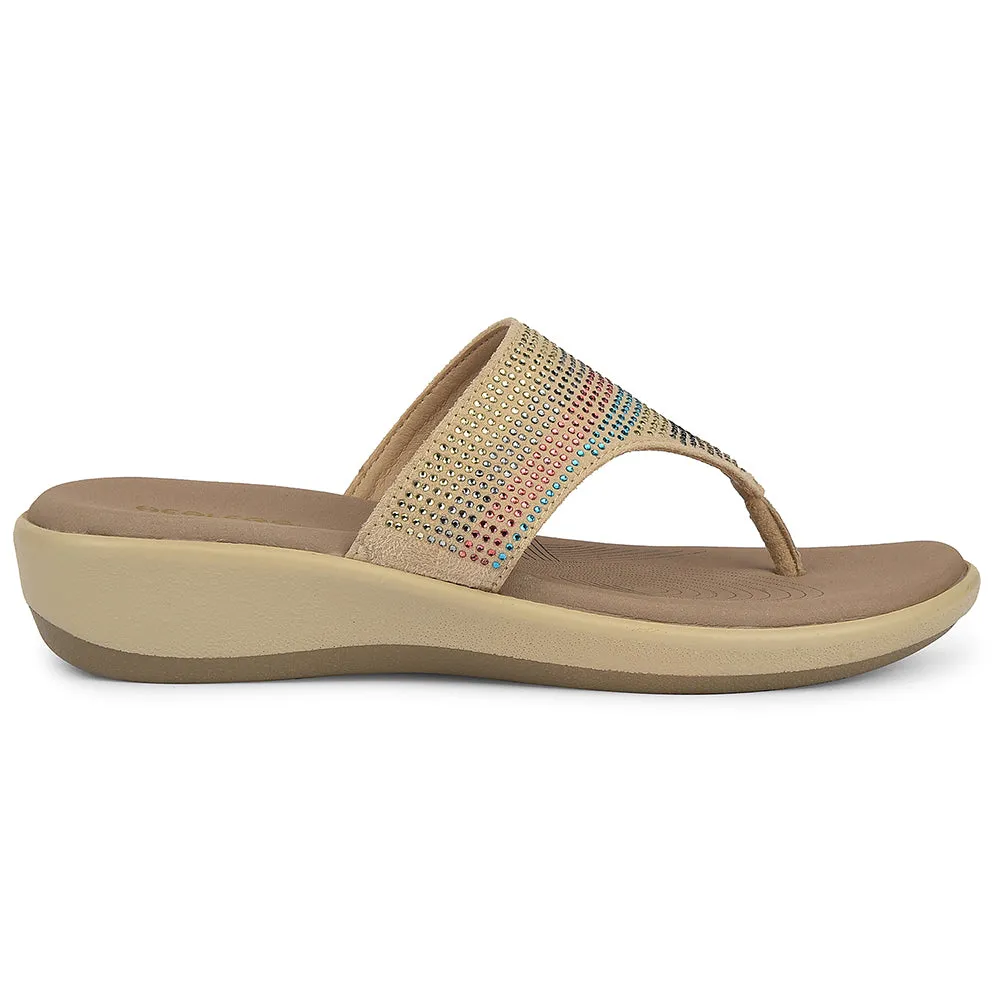 Sandals Overwater Bungalows Jamaica Healers Beige Casual Heeled Sandal For Women JFL-69 By Liberty