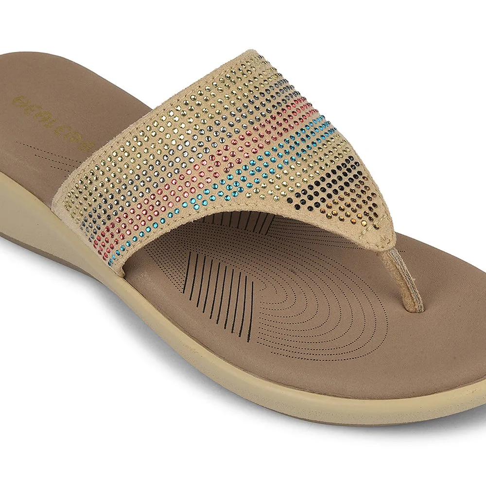 In Jamaica All Inclusive Healers Beige Casual Heeled Sandal For Women JFL-69 By Liberty