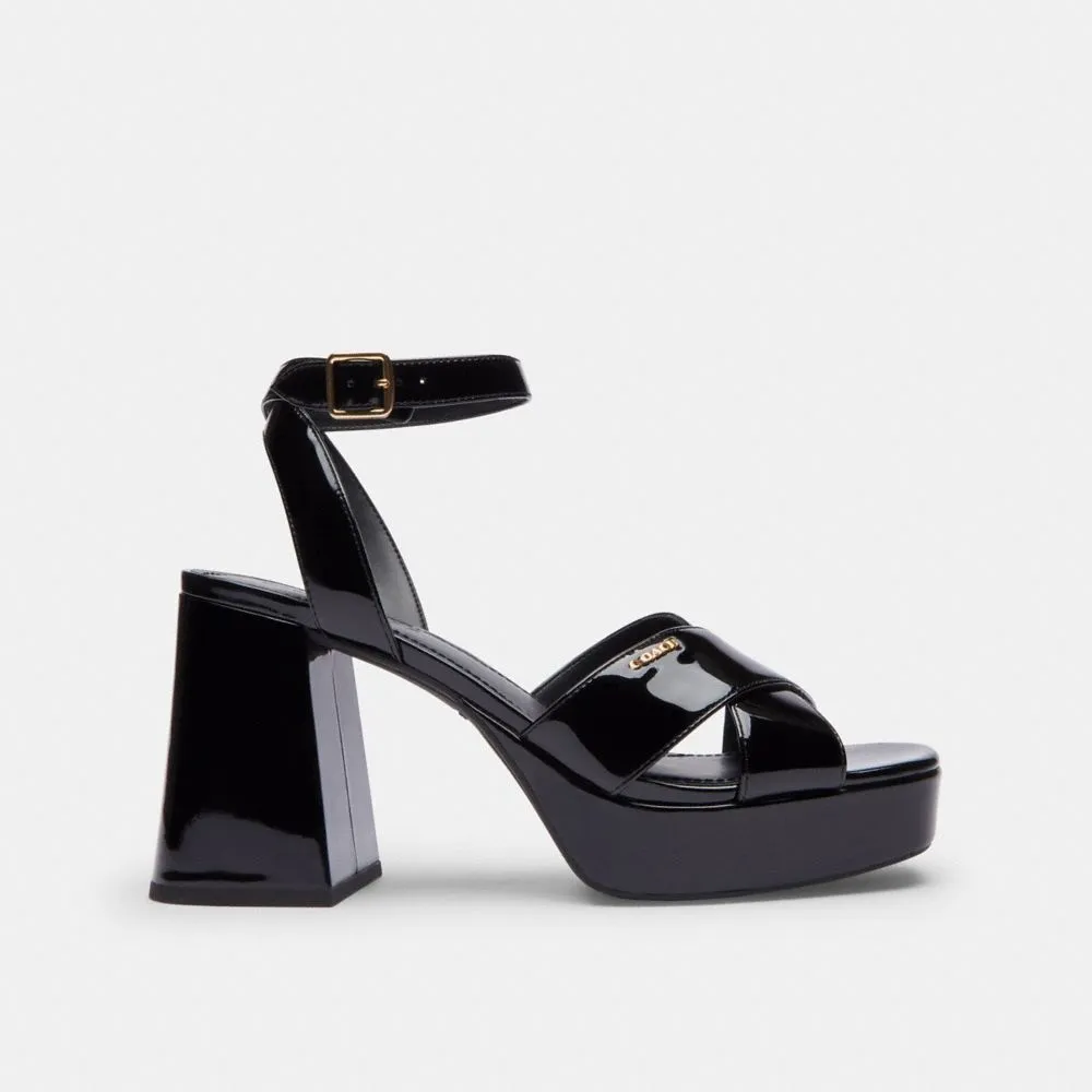 Coach Block Heel Sandal Black Sandals St Lucia Halcyon Beach