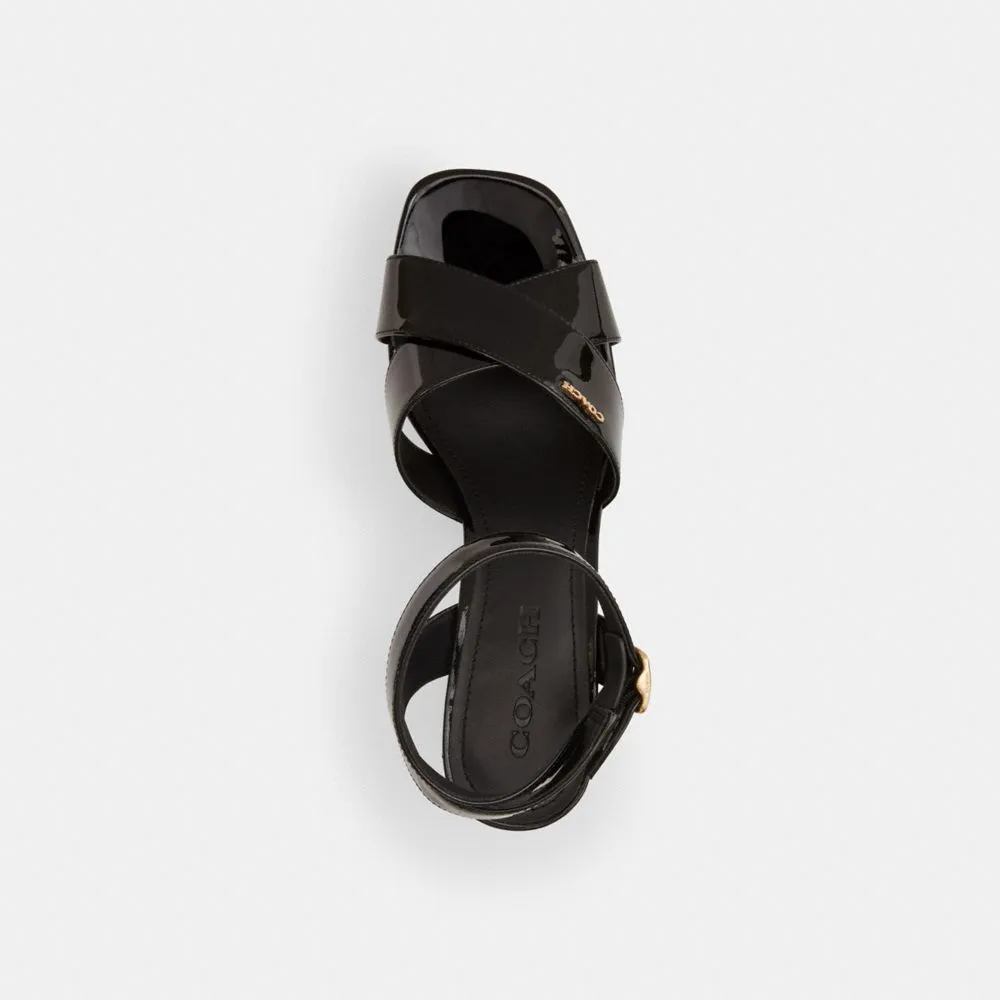 Coach Block Heel Sandal Black Moccasin Sandals