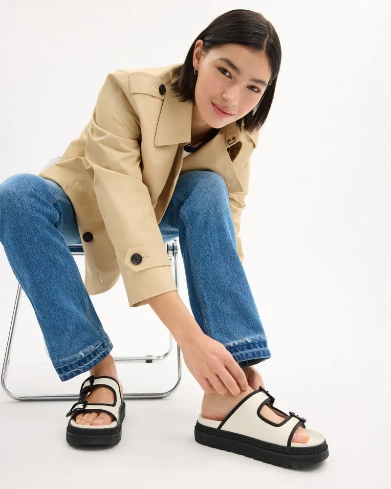 Bare Traps Sandals Shoes Coach Lainey Sandal Chalk & Black