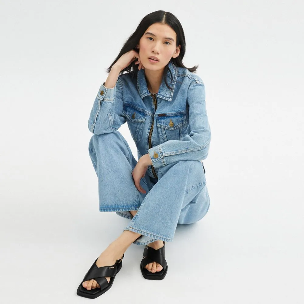 Coach Link Criss Cross Sandal Black Sandals Resort Curacao