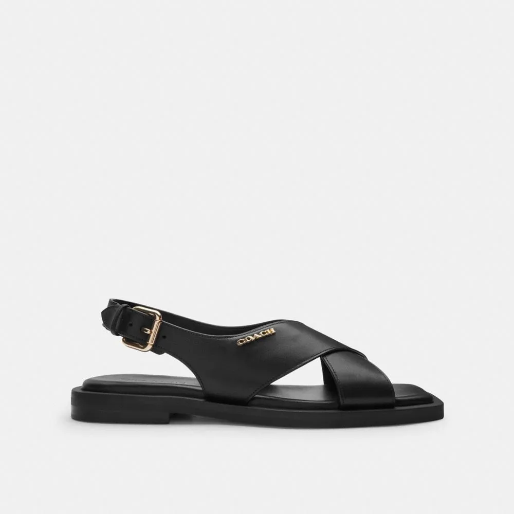Coach Link Criss Cross Sandal Black Coach Platform Sandals