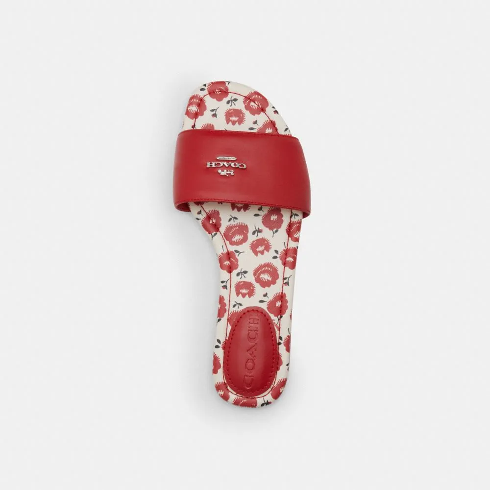 Coach Slide Sandal With Floral Print Bold Red Sandals Grande Antigua Resort And Spa