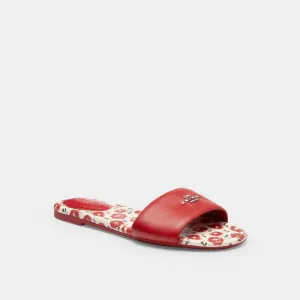 Coach Slide Sandal With Floral Print Bold Red Sandals Grande Resort