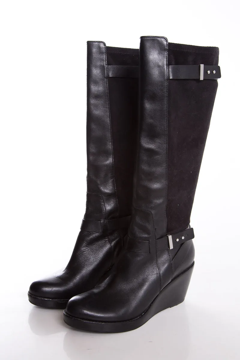 Suede Boots Cole Haan Black Wedge Boots SZ 10